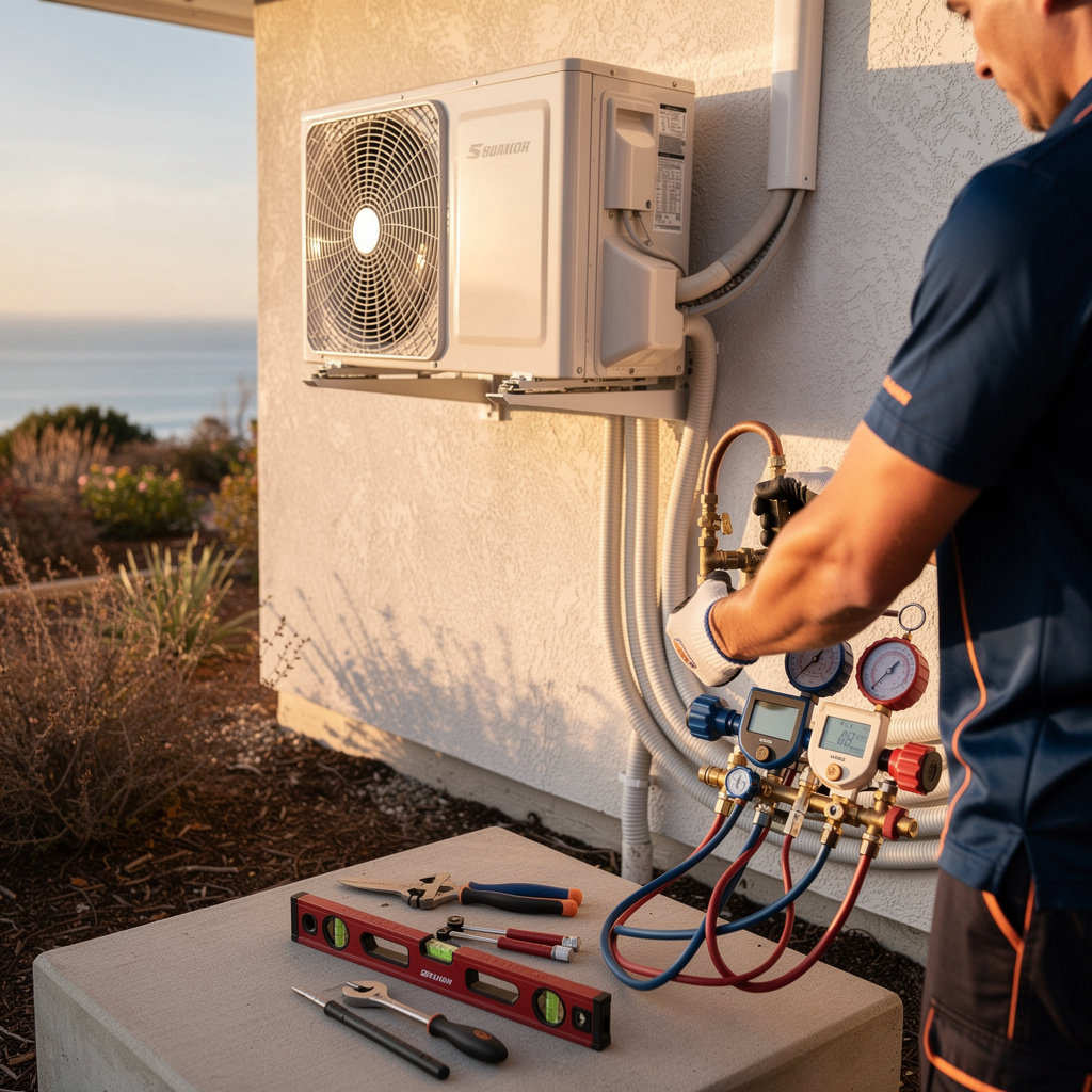 Mini split installation step 2 - electrical work and preparation