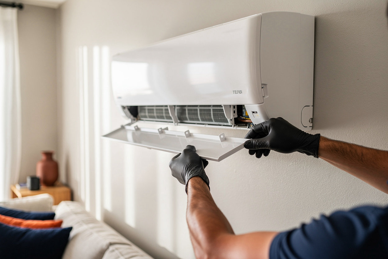 Tim the HVAC Guy San Diego - professional mini split ductless AC installation in modern home